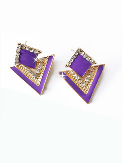Alloy Geometric Rhinestone Stud Earring
