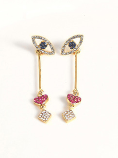 Alloy Dangle Rhinestone Stud Earring