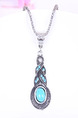 Alloy Statement  Turquoise Necklace