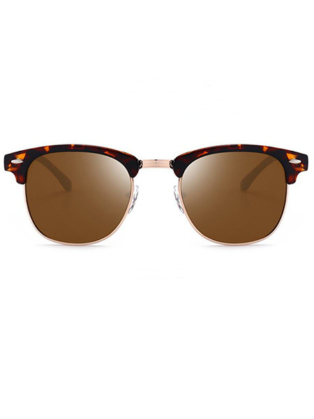 Brown Solid PC Polarized Men Sunglasses