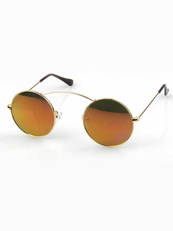Brown Mirror Metal Round Men Sunglasses