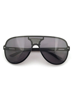 Black Solid PC Aviator Men Sunglasses