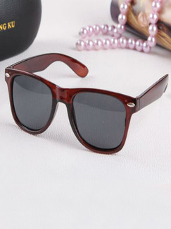 Black Solid Color Plastic Retro Wayfarer Sunglasses