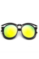 Yellow Green Gradient Plastic Cutout Round Sunglasses