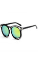 Yellow Green Gradient Plastic Cutout Round Sunglasses