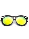 Yellow Green Gradient Plastic Cutout Round Sunglasses