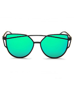 Green Gradient Plastic Aviator Sunglasses