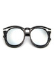 Gray Black Gradient Plastic Cutout Round Sunglasses