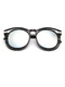 Gray Black Gradient Plastic Cutout Round Sunglasses