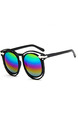 Rainbow Gradient Plastic Cutout Round Sunglasses