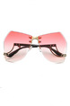 Pink Gradient Metal and Plastic Aviator Sunglasses