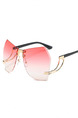 Pink Gradient Metal and Plastic Aviator Sunglasses