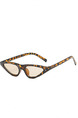 Brown Solid Color Plastic Leopard Cat Eye Sunglasses
