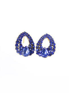 Alloy  Sapphire Crystal Stud Earring