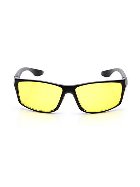 Yellow Solid Color Metal Sport Men Sunglasses