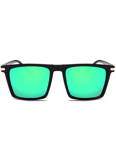 Green Gradient Plastic Retrp Squared Men Sunglasses