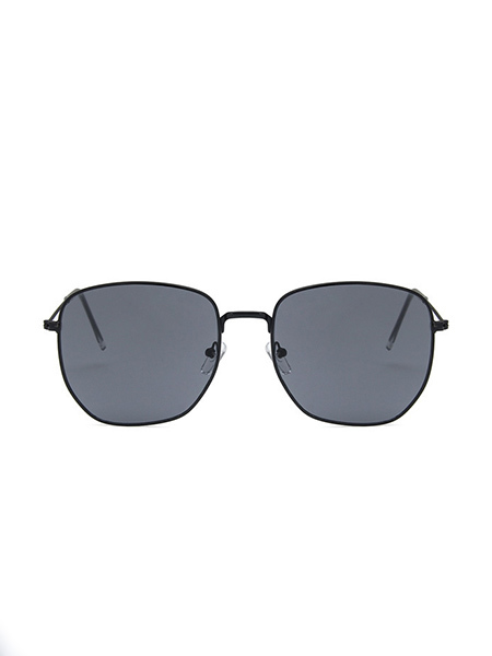 Gray Solid Metal Aviator Round Men Sunglasses