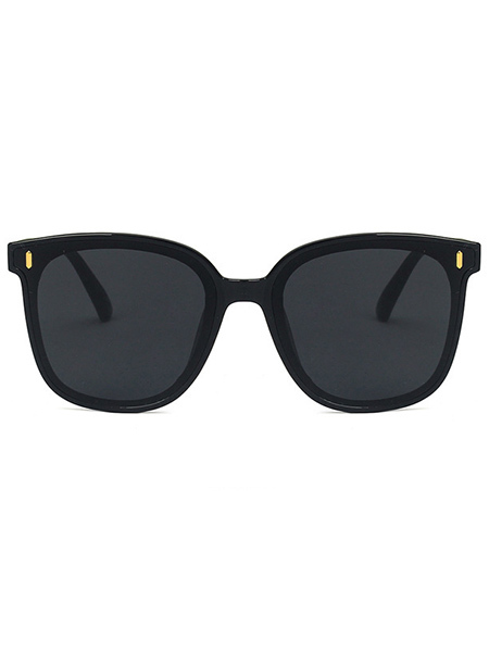 Black Solid Plastic Wayfarer Men Sunglasses