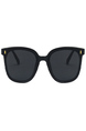 Black Solid Plastic Wayfarer Men Sunglasses