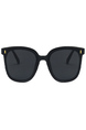 Black Solid Plastic Wayfarer Men Sunglasses