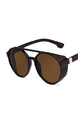 Brown Solid Plastic Round Men Sunglasses