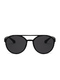 Black Solid Plastic Round Men Sunglasses