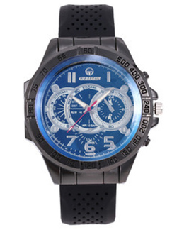 Black Rubber Band Quartz Men Watch