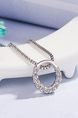 Alloy Hoop Pendant Necklace Rhinestone Necklace