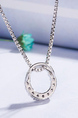 Alloy Hoop Pendant Necklace Rhinestone Necklace