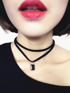 Alloy Lace Pendant Crystal Necklace