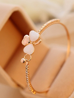 Alloy Butterfly Knot Clover Opal Bracelet