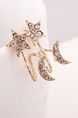 Alloy Star Moon Rhinestone Stud Earring