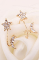 Alloy Star Moon Rhinestone Stud Earring