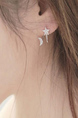 Alloy Star Moon Rhinestone Stud Earring