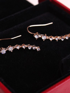 Alloy  Rhinestone Stud Earring