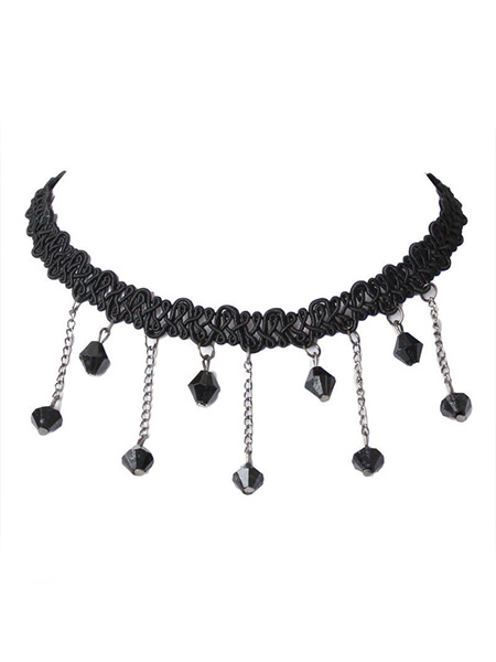 Alloy Lace Drop Crystal Necklace