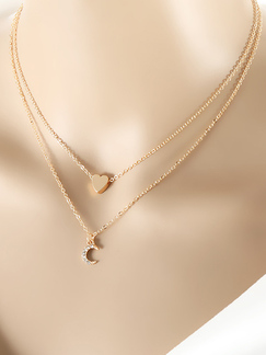 Alloy Moon Love  Necklace