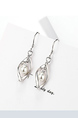 White Gold Plated Dangle Pearl Stud Earring