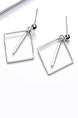 White Gold Plated Square  Stud Earring