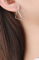 White Gold Plated Square  Stud Earring