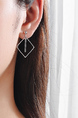 White Gold Plated Square  Stud Earring