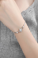 White Gold Plated Clover Rhinestone Bracelet