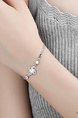 White Gold Plated Clover Rhinestone Bracelet