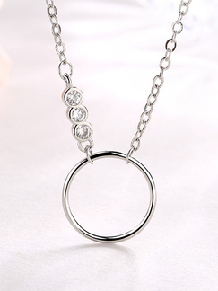 Copper Plated Hoop Rhinestone Necklace