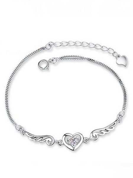 Silver Plated Love Angel Crystal Bracelet