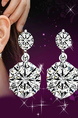 Silver Plated Dangle Crystal Stud Earring