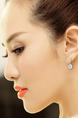 Silver Plated Dangle Crystal Stud Earring