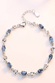 Alloy Silver Plated Tennis Sapphire Crystal Bracelet