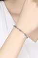 Alloy Silver Plated Tennis Sapphire Crystal Bracelet