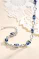 Alloy Silver Plated Tennis Sapphire Crystal Bracelet